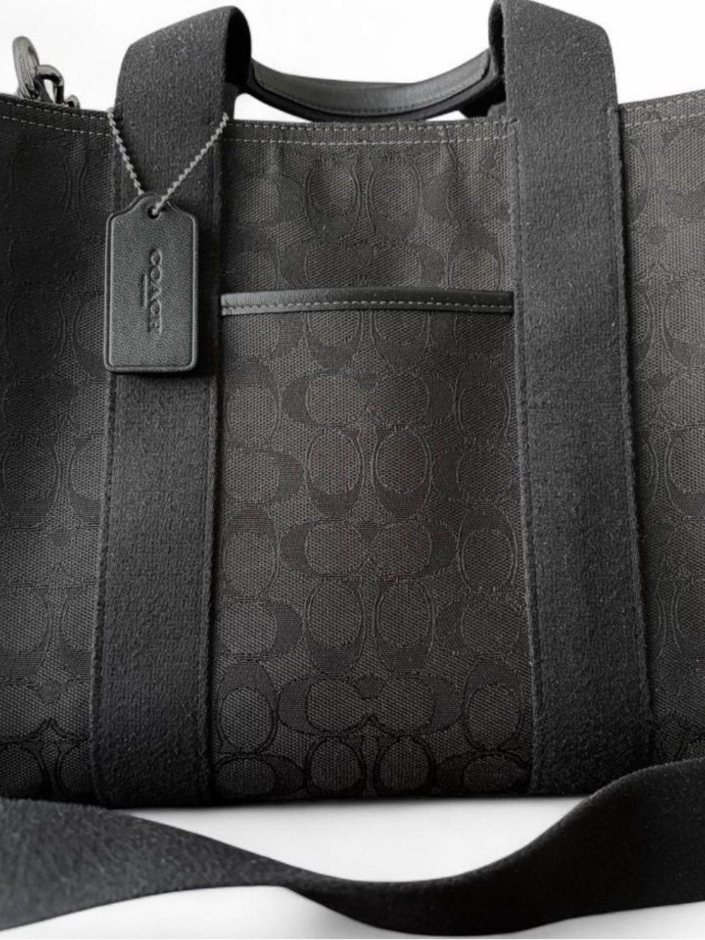 Coach Women’s Black Signature Canvas Tote Bag